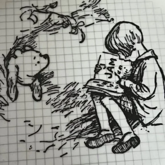 NEW! Disney Classic Winnie The Pooh Sketchbook Bowl, Dish - Picture 6 of 11